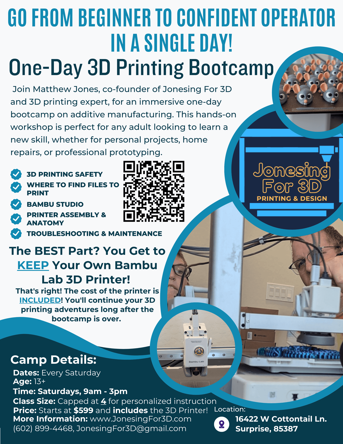 3D Printing 1-Day Bootcamp A1 (1-Color)
