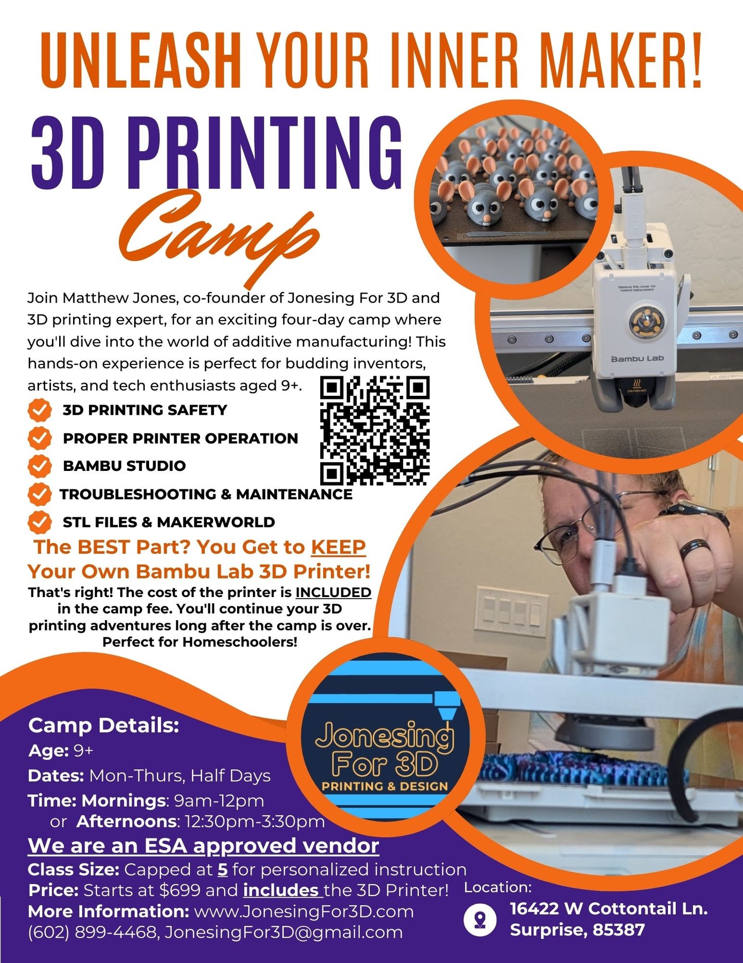 3D Printing Camp! Bambu Lab A1 Mini (No AMS, 1 color)